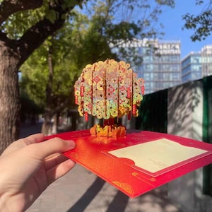 3D Golden Fortune Tree-wenskaart: breng geluk en zegeningen, Fortune Tree Good Luck Card, geschikt voor elke gelegenheid van zegen