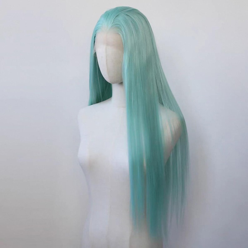 Long Straight Wig - Light Green main image 0