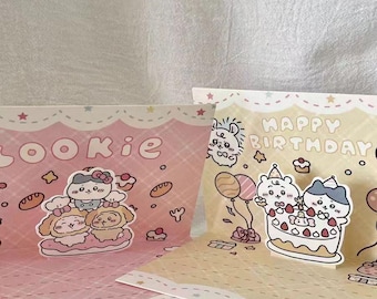 Cute little Chiikawa birthday party and kitchen party greeting card, 3D foldable birthday card.