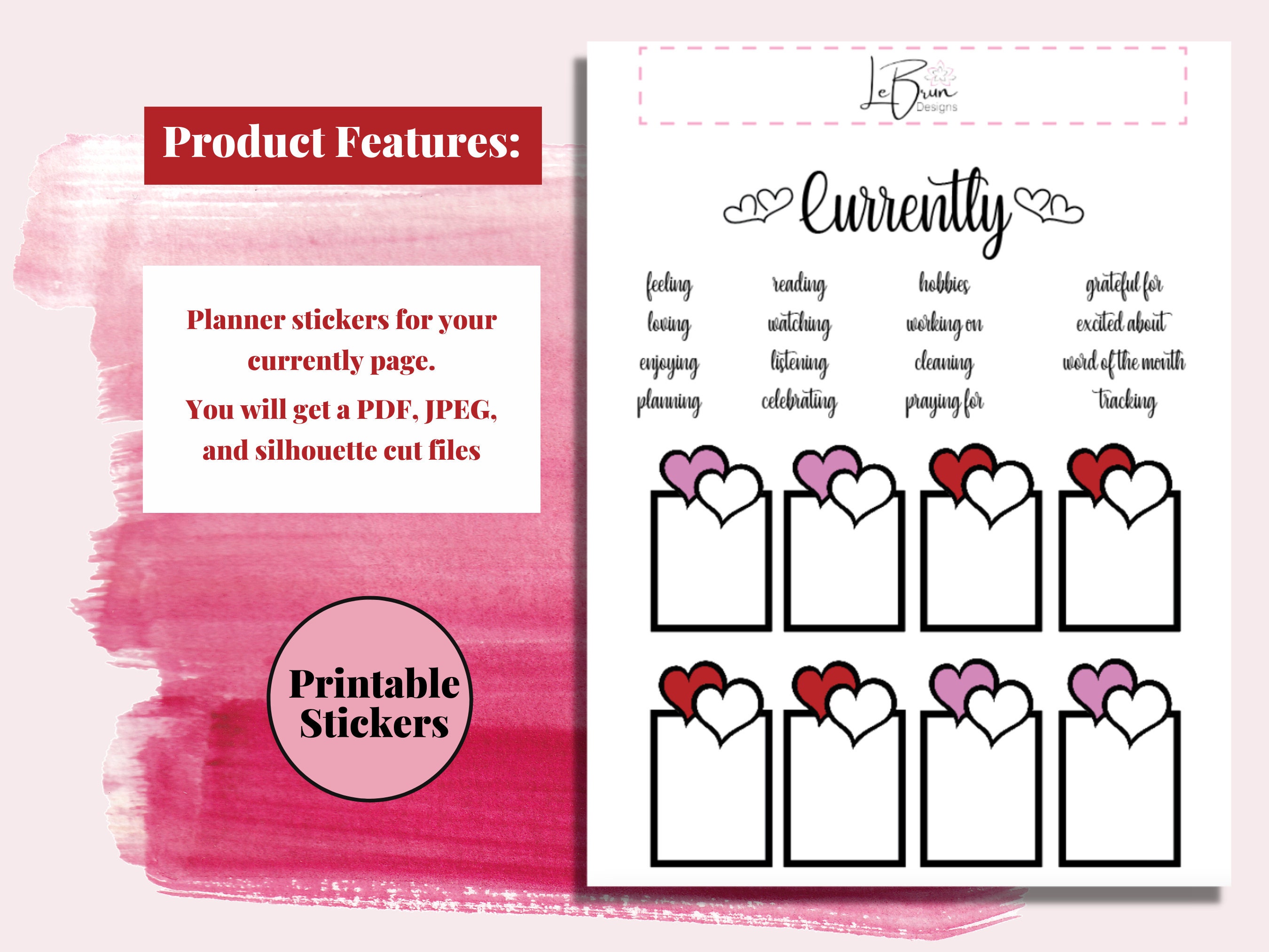 Printable Currently Planner Stickers - Etsy