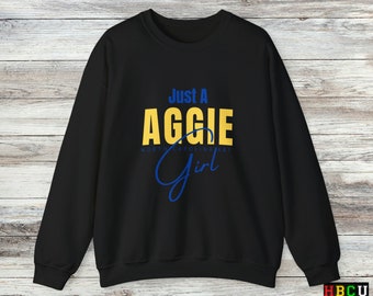 Aggie Girl Crewneck Sweatshirt: NCAT Pride HBCU Apparel