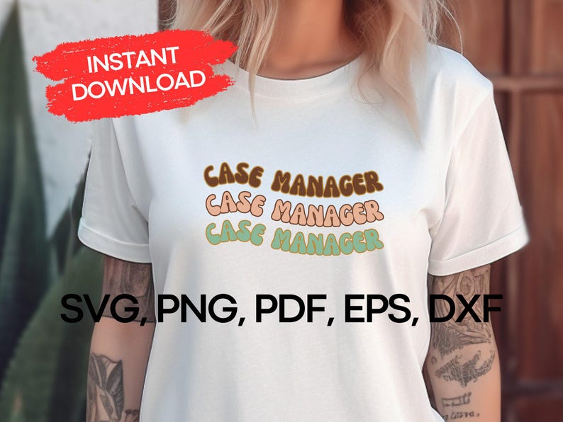 Retro Case Manager Svg, Png Cut File, Pdf, Eps, Dxf, Appreciation Gift