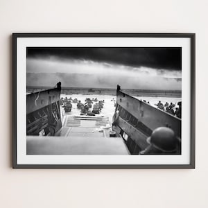 Into the Jaws of Death | D-Day Photo Print Normandy Landings Operation Overlord WWII American Soldiers Easy Red Omaha Beach Iconic WW2 Photo