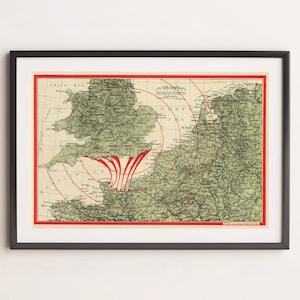 Normandy Landings D-Day Map: Vintage WWII Poster