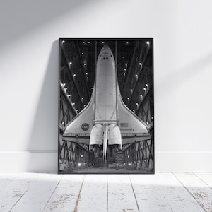 Retiring Discovery | Black and White Photo Fine Art Print USA Air and Space History Poster Space Shuttle Discovery NASA Space Program Rocket