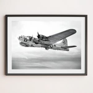 Modified B-17G In Flight | Flying Fortress Photo Print WW2 B-17 Bomber Aviation History Poster WWII Restored Airplane Photograph Wall Decor