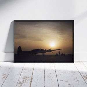 Flying Fortress at Sunset | Fine Art Print, WW2 Poster, USA World War II, WWII in Color, History Wall Art, Vintage, Restored Photography