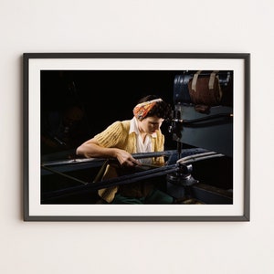 Long Beach Riveter | Fine Art Print, WW2, Poster, Homefront, Feminist Art, World War II, History Wall Art, Vintage Print, Photography Prints