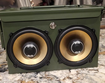 Ammo can blue tooth speaker