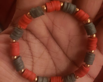 Red And Gray Bracelet