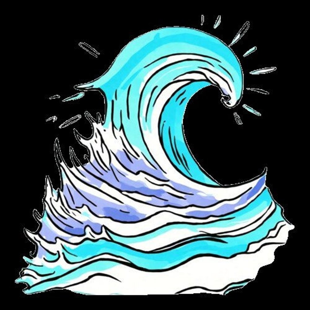 Coloring Page Wave - Etsy