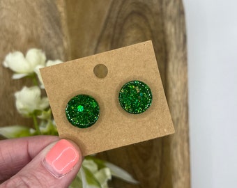 Handmade Resin Earrings / Stud Earrings / Statement Earrings / St Patrick’s Day / Gift For Her