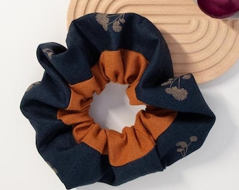 Coletero reversible de algodón con estampado floral y marrón / Hecho a mano en lotes pequeños