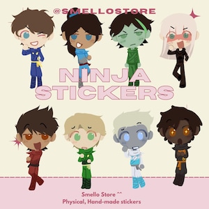 Ninja Stickers Smello Store || Dragons Rising, süßer handgemachter Geschenkaufkleber (Cookie Run / Chibi Style) || Laptop, Wasserflasche
