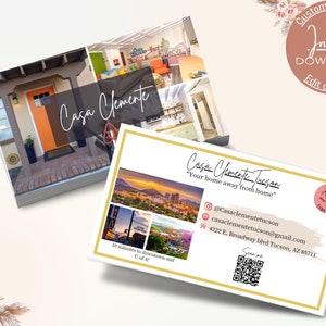 AIRBNB QR-code visitekaartje, personaliseer op CANVA