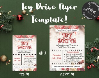 Toy Drive Flyer, printable Vorlage - Instant Download