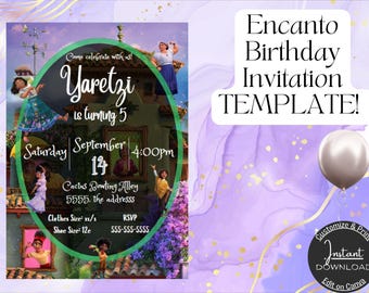 Encanto Geburtstagseinladung 13x18, Printable Einladung Vorlage - Sofort Download