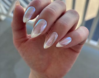 Handmade glazed donut french nails
