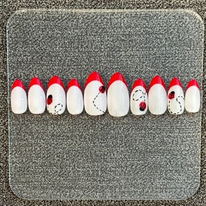 Handmade ladybug nails