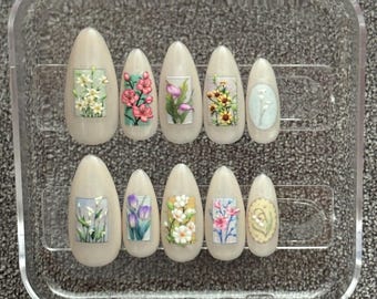 Handmade flower nails
