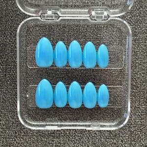 Handmade Blue Aura Nails