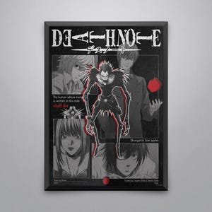 Death Note Digitales Poster - Anime Fan Art druckbar, Ryuk & Light Yagami Wandkunst, Shinigami Zitat Download, Manga-inspiriertes Design