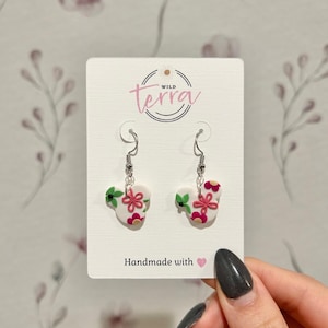 Floral Mickey Polymer Clay Earrings, Magical Mouse Earrings, Flower Mickey Earrings, Disney Earrings, Hypoallergenic Earrings, Handmade