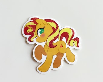 Sunset Shimmer MLP Chibi 2" Glossy Vinyl Sticker