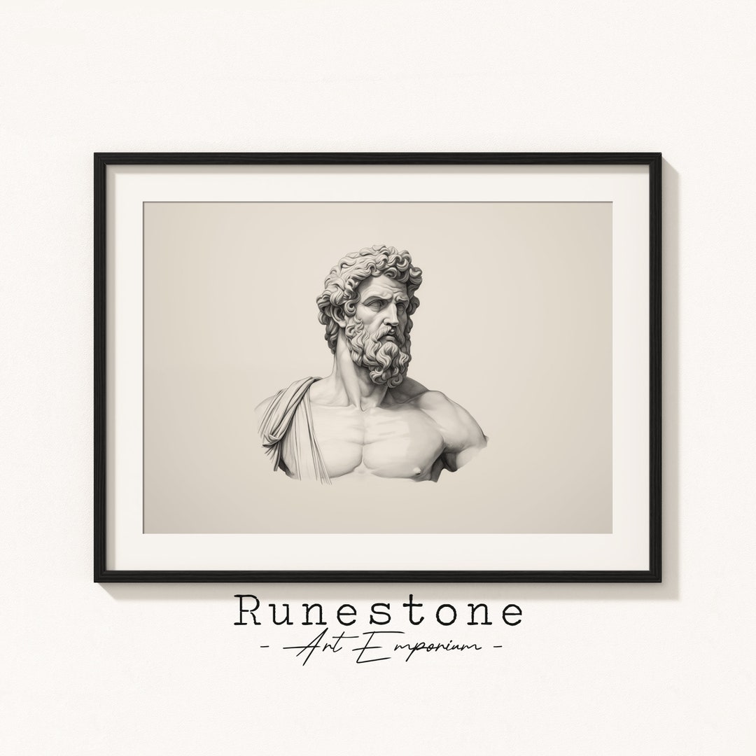 Greek Marble Statue Illustration | Ancient Sculpture Sketch | Minimal ...
