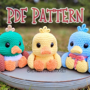 Barnyard Duck crochet pdf pattern with Mallard and chicken mods