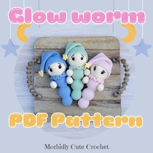 Vintage Glow Worm beginner friendly crochet pattern PDF