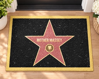 Custom Hollywood Walk Rug, Hollywood Custom Welcome Mat, Custom Welcome Doormat, Indoor Outdoor Welcome Rug, Funny Hollywood Door Mat Gift