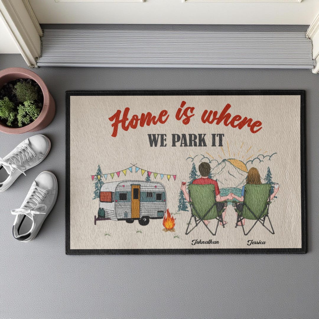 Custom Camping Doormat, Personalized RV Camping Door Mat, Camper Mat ...