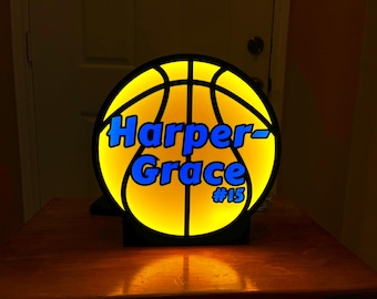 Personalized Basketball Lightbox | Basketball LED Sign