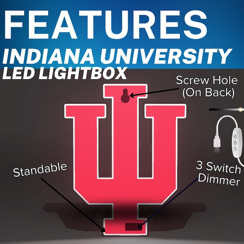 Indiana University LED Sign | Hoosiers Lightbox - Etsy