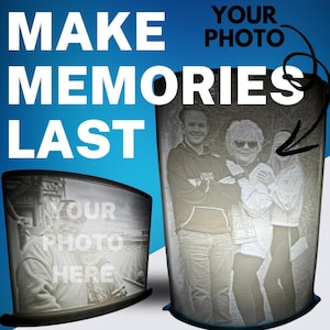 Custom Lithophane with Stand | 3D Printed Photo | Personalized Backlit Photo Gift