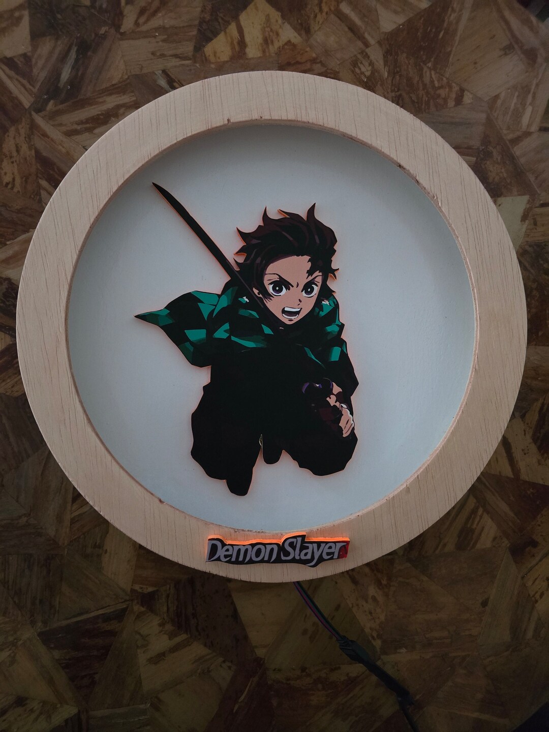 Lampada LED Tanjiro Kamado Demon Slayer - 3D, Cambio Colore USB/Batteria, Luce Notturna Decorativa