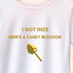 Roblox Grow A Garden - Got Rizz Candy Blossom Shirt - Gamer Tee - Black/Gold