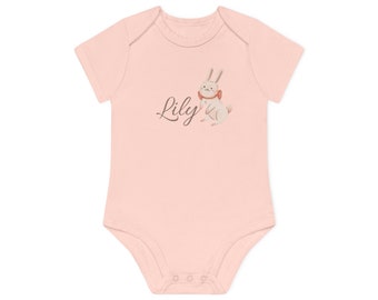 Body bio personnalisé pour bébé | Body bébé avec nom personnalisé | Body bébé à manches courtes | Cadeau bébé personnalisé | Cadeau baby shower