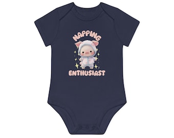 Body de bebé de algodón orgánico / Regalo de bebé divertido y lindo / Body de bebé entusiasta de la siesta / Regalo de bebé UNISEX / Body de bebé de manga corta