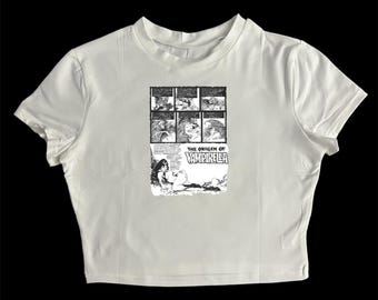 Vampirella origin vampire heroine comic book horror cropped t shirt