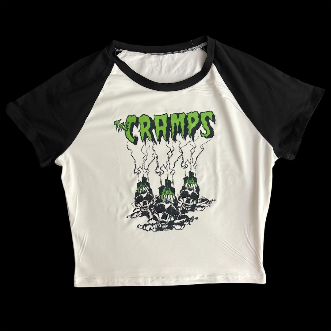 Punk Raglan Green Psychobilly Horror Punk Band Raglan Cropped Baby Tee - Etsy