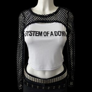 Alternative metal band cropped tank top