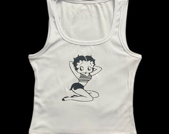 Betty pin up girl style cropped tank top