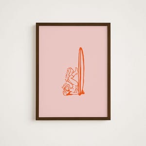 Vintage Western Wand Kunst Surfing Poster Vintage Cowboy Poster Girly Zimmer Dekor Retro Western-Druck Orange Poster Küsten Cowgirl Kunstdruck
