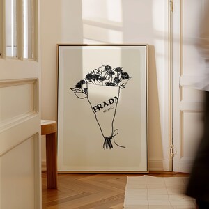 Fashion Print for Girls Room Trendy Flower Poster Decor for Living Room Wall Decor Flower Bouquet Print Preppy Wall Art Minimalist Art