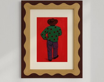 Vintage Red Rodeo Print Western Bedroom Print Cowboy Wall Art Rustic Mid Century Modern Decor Retro Horse Print Digital Download