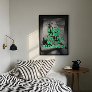 Druck für Badezimmer Typografie Plakat Funky Wandkunst lustiges Toiletten-Poster College Badezimmerdecor Marilyn Monroe Plakat Plakat Vintage Kunst