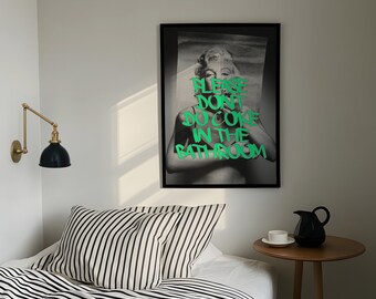 Print for Bathroom Typography Poster Funky Wall Art Funny Toilet Poster College Bathroom Decor Marilyn Monroe Poster Poster Vintage Art