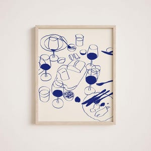 トレンディなワインバープリント アルコールプリント レトロワインポスター バーカート ウォールアート バー印刷可能アート ワイン装飾 ドリンク キッチンアート ブルー